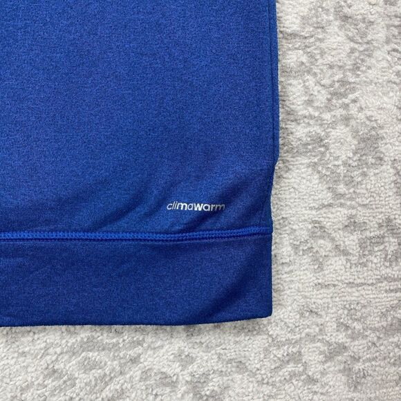 Adidas Ultimate Hoodie Climawarm Long Sleeve Blue Fleece Sweatshirt Size Large - Picture 3 of 7